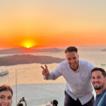 Enjoy your wine while watching the magnificent sunset in Santorini